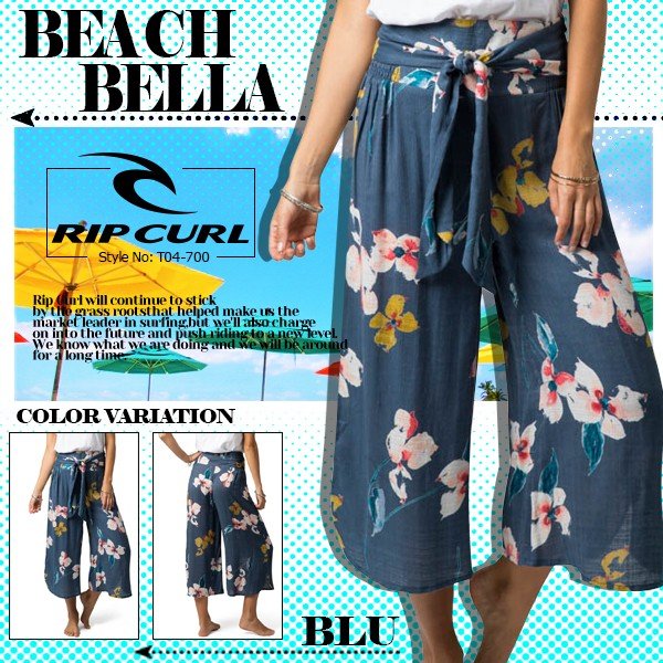 ラップアラウンドベルトと花柄のプリントが特徴のレディース ロングパンツ🌈ＢＥＡＣＨＤＡＹＳ