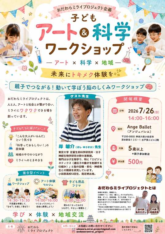 【小田原】「子どもアート&科学ワーク ショップ」に参加します!