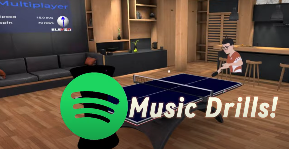 好きな音楽をかけながらVR卓球が楽しめる! ボールマシン音楽ドリルのご紹介