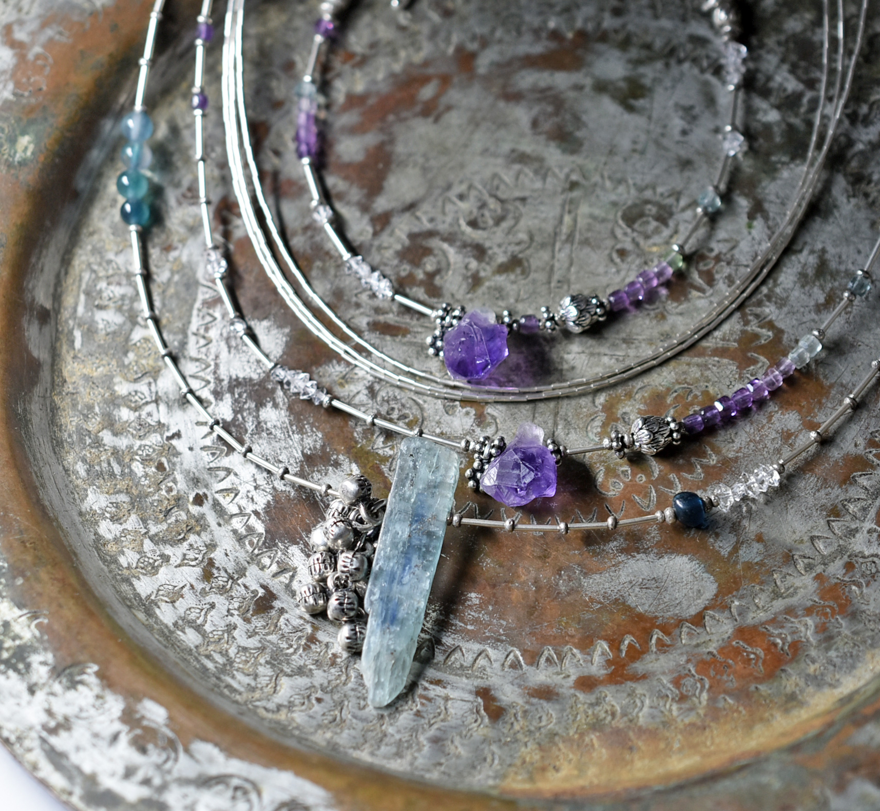 繊細シルバーと天然石🔷✨🩸