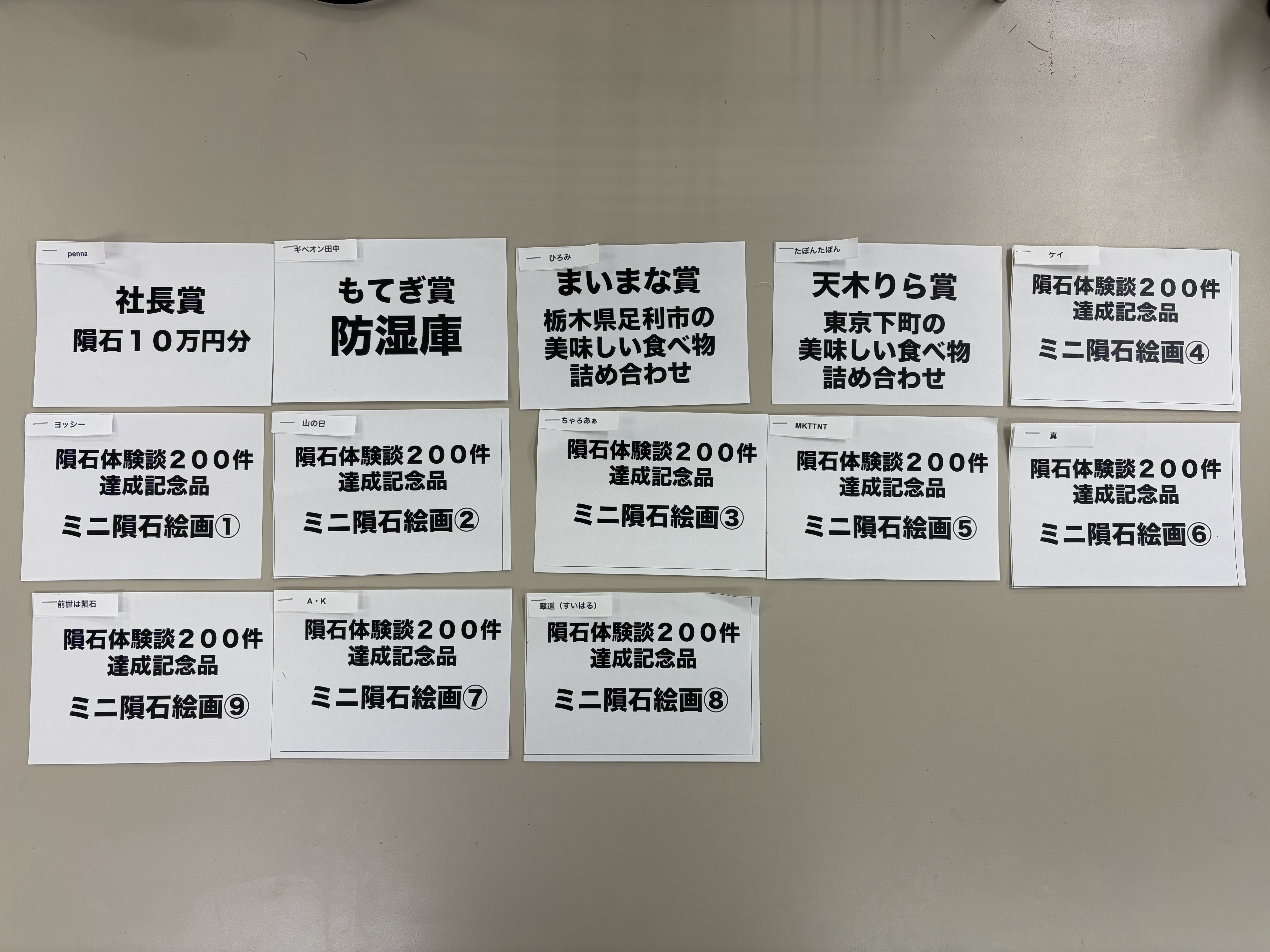 【当選発表】隕石体験談200件達成記念！豪華プレゼント企画の結果発表です