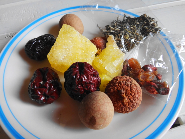 八宝茶を飲みながら