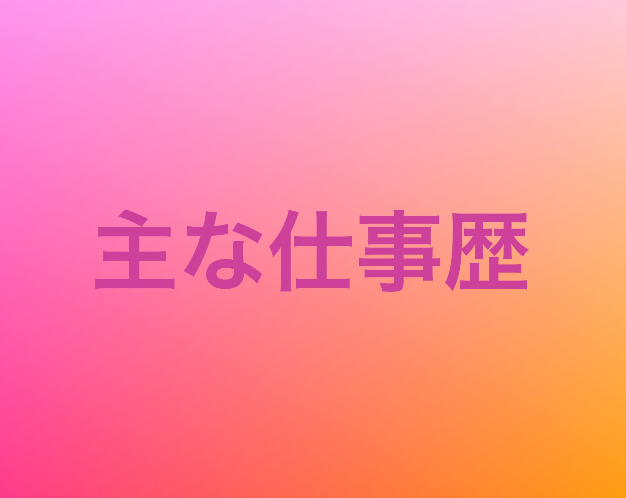 主な仕事歴