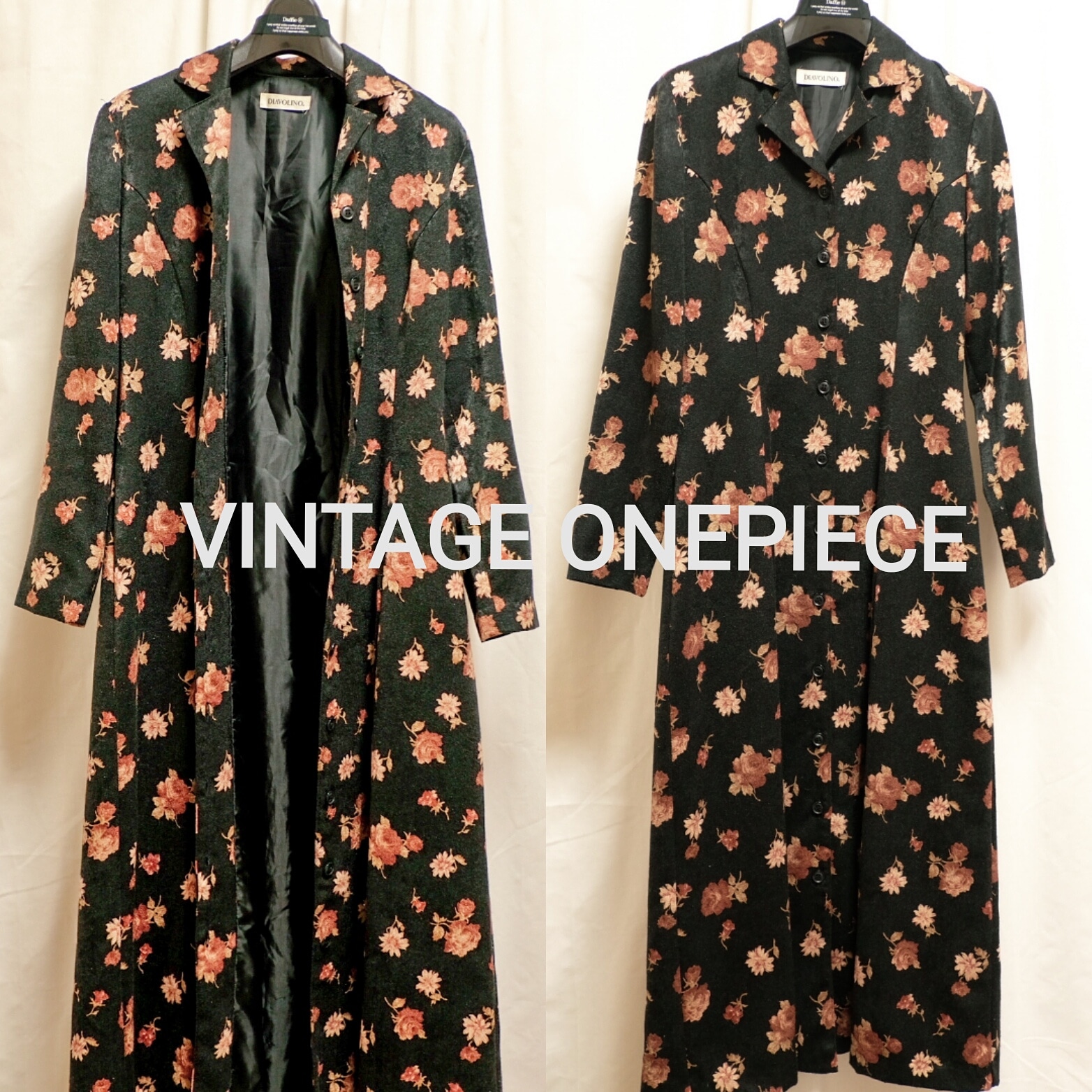 vintage ベロアワンピース