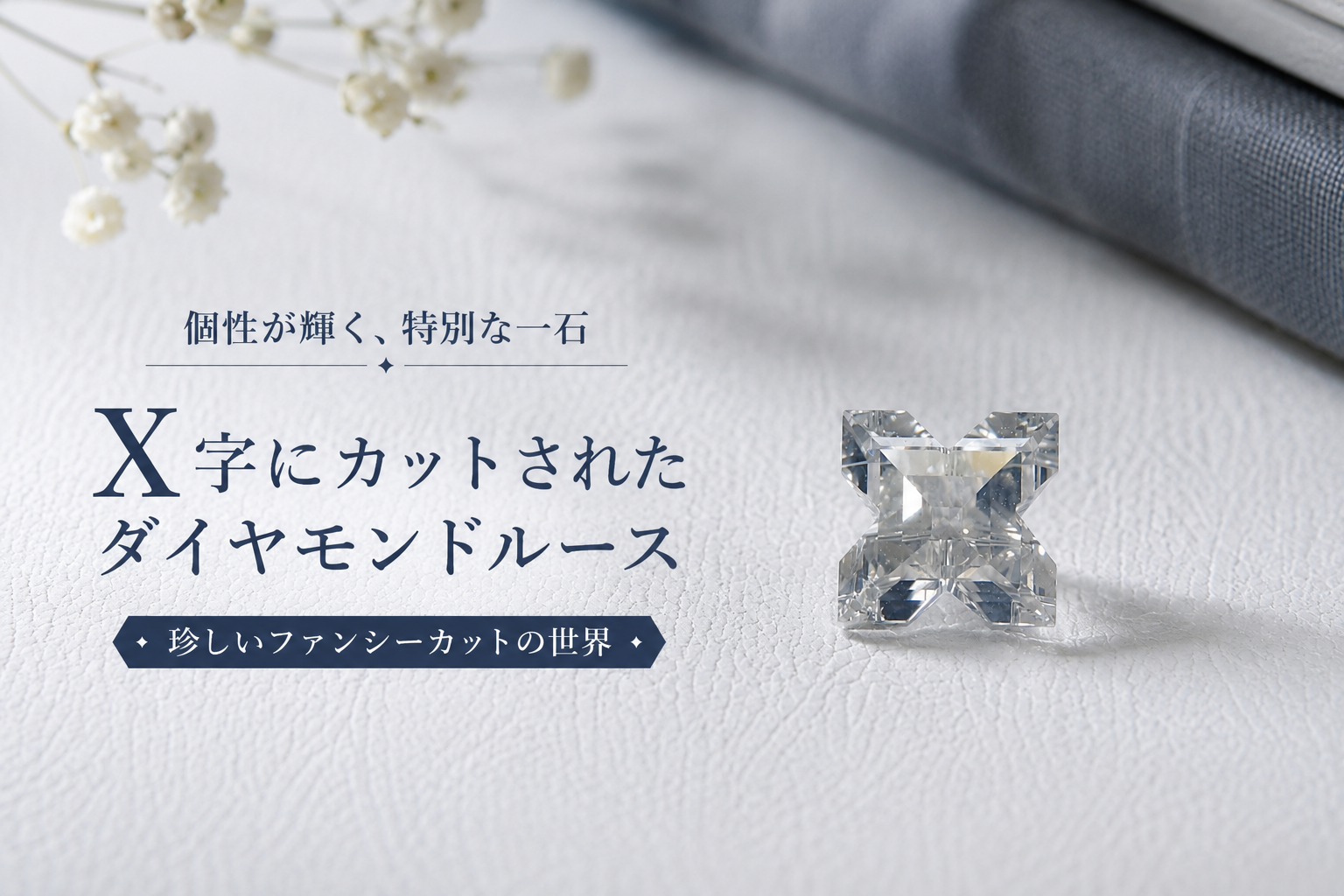 X字にカットされたダイヤモンドルース|珍しいファンシーカットの世界