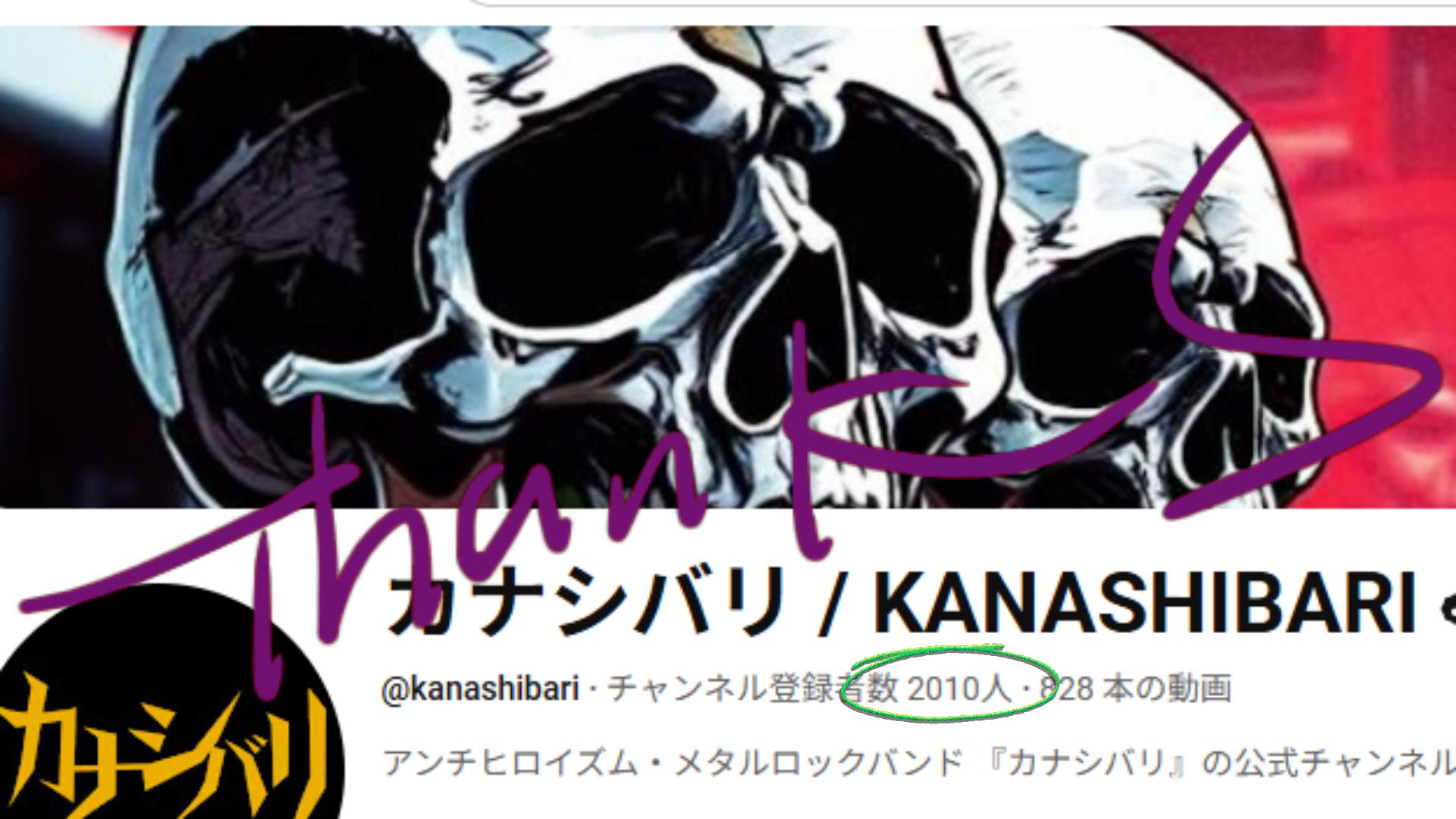 YouTubeチャンネル登録者2,000人突破