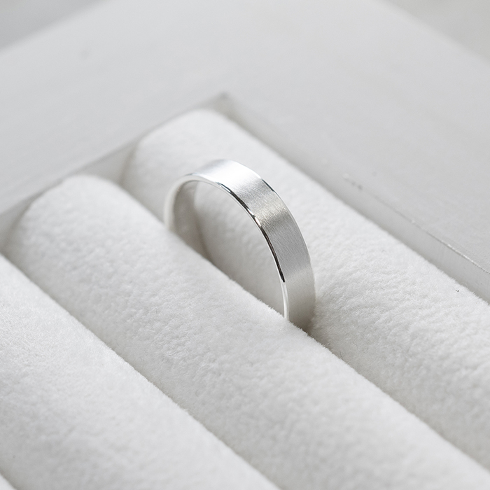 <商品紹介>シルバーフラットリング 4.0mm幅 つや消し|FA-126