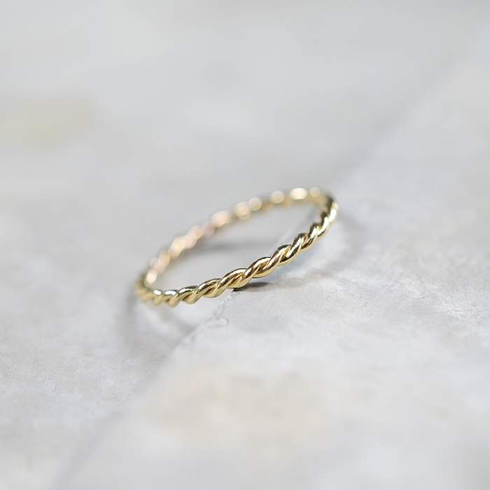 <新作>真鍮ツイストロープリング 0.8mm×2 鏡面|FA-1168