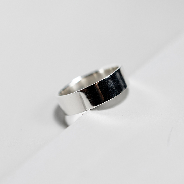 <ITEM>シルバーフラットリング 5.0mm幅 鏡面|FA-299