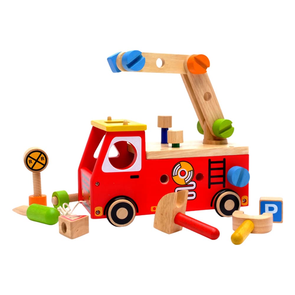 アクティブ消防車　知育玩具　こども　キッズ　人気　おすすめ　積木　ブロック　型はめ　おもちゃ　のりも