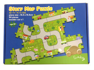 ストリーマップパズル　知育玩具　おもちゃ　パズル　ジグソー　くるま　こども　人気　おすすめ　道路　ピ