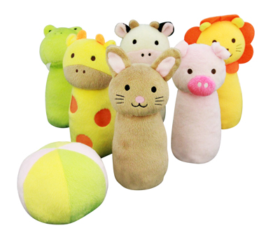 アニマルボウリング　知育玩具　おもちゃ　布のおもちゃ　こども　ベビー　人気　おすすめ　ボール　動物　
