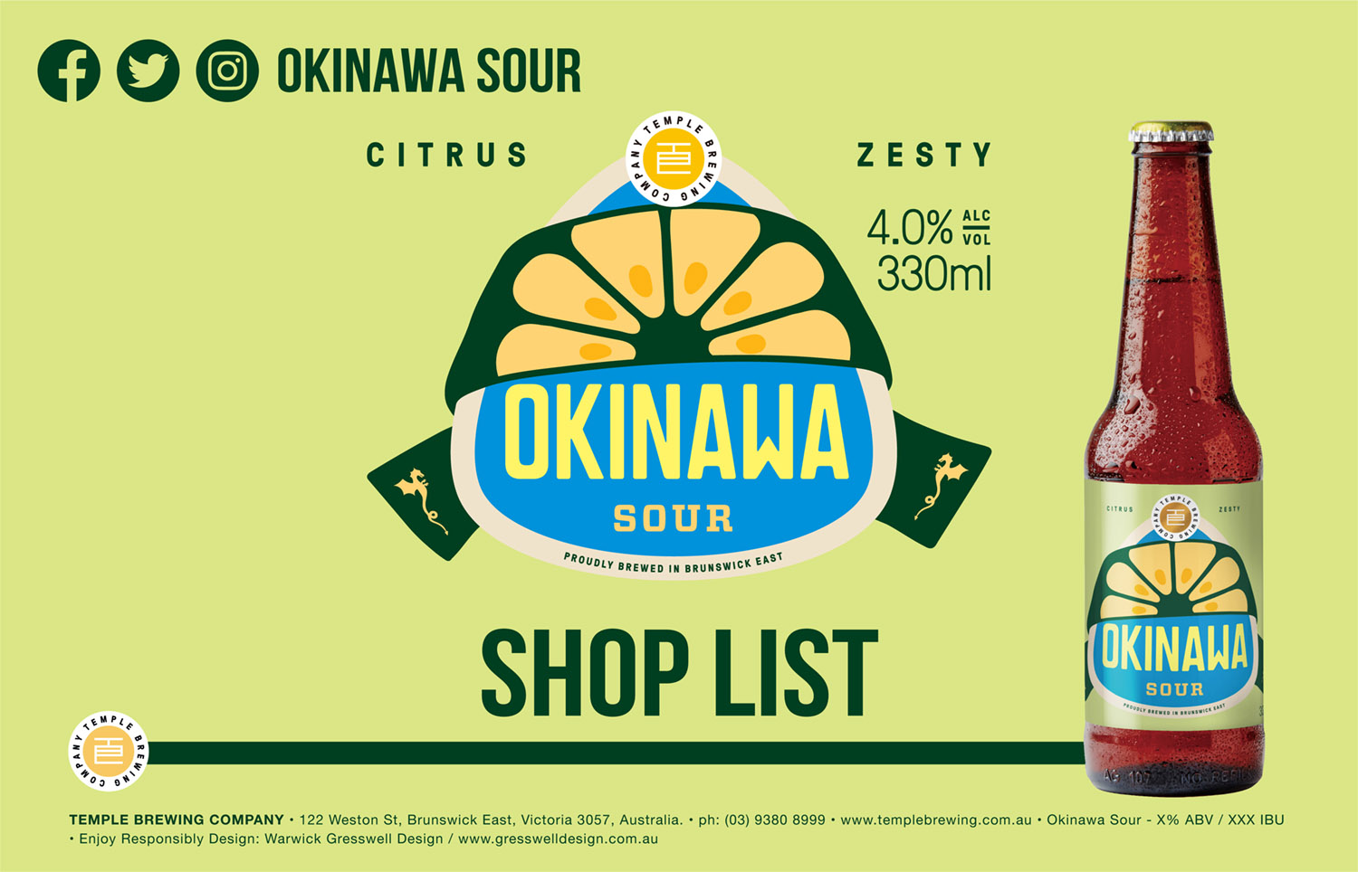 OKINAWA SOUR - SHOP LIST