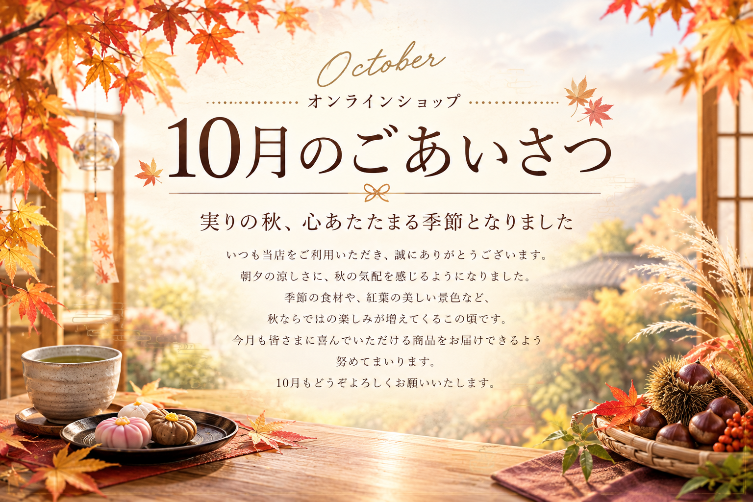 10月のご挨拶