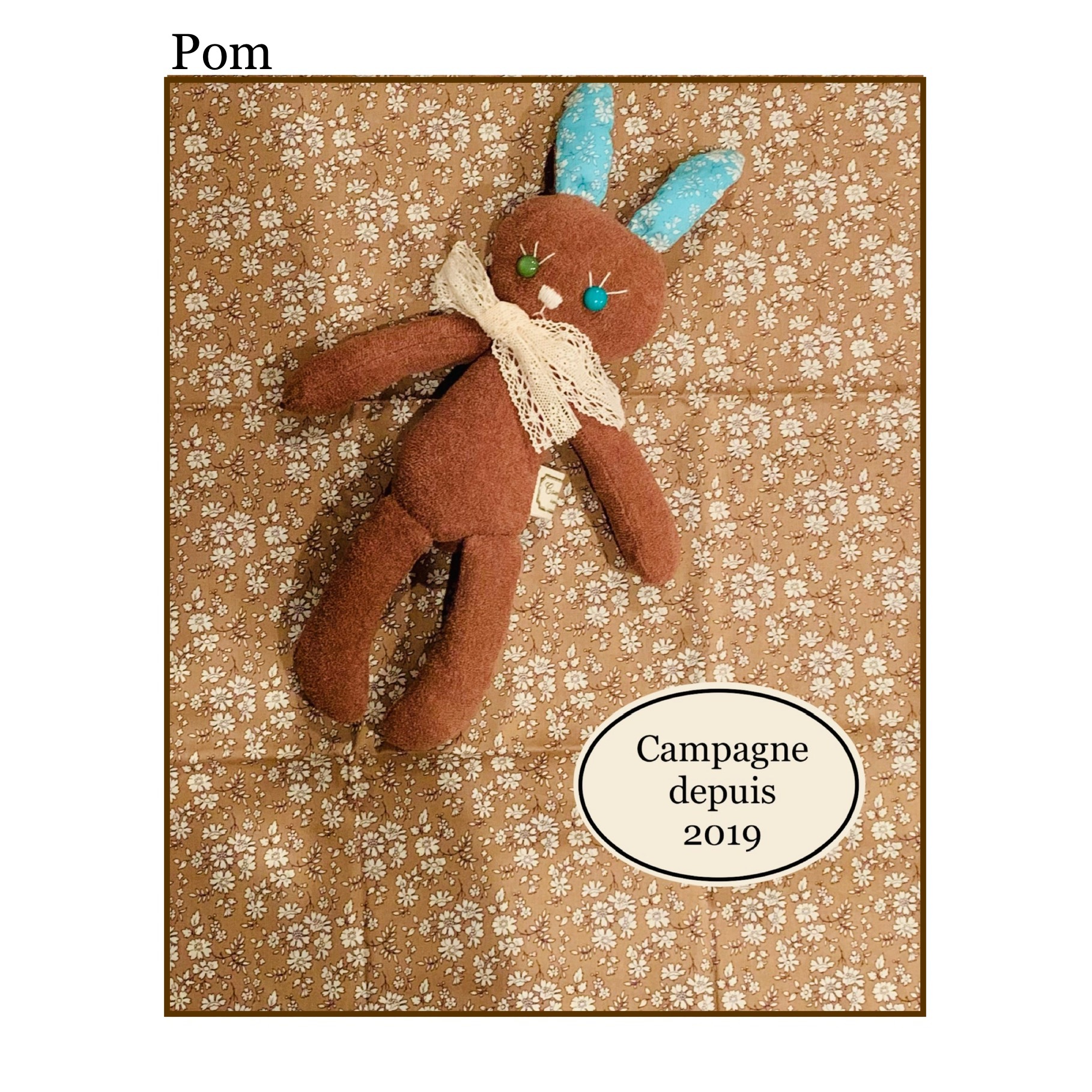 出来立てほやほやのうさぎの縫いぐるみです。
