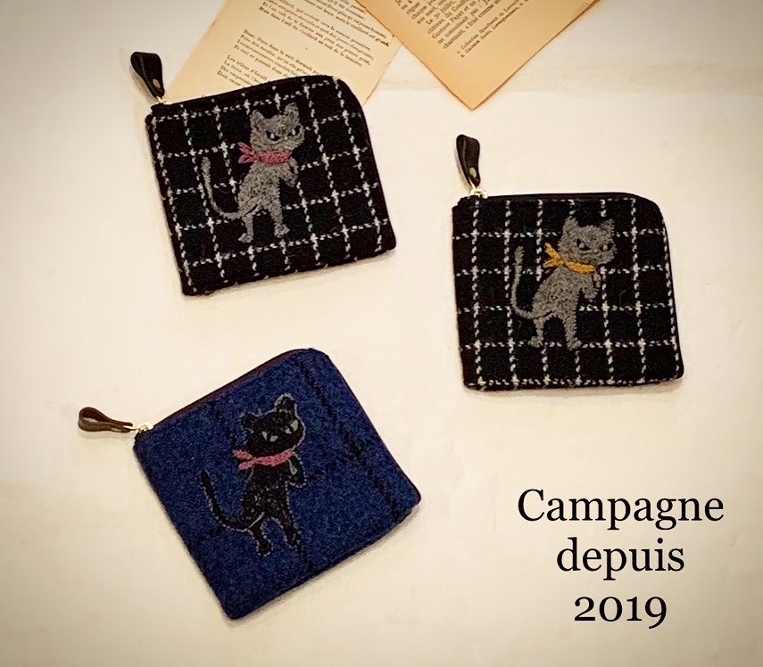 handmade ネコのミニお財布が完成しました❣️