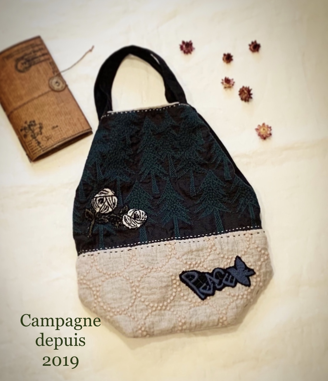 handmade ミナペルホネン生地使用バッグ