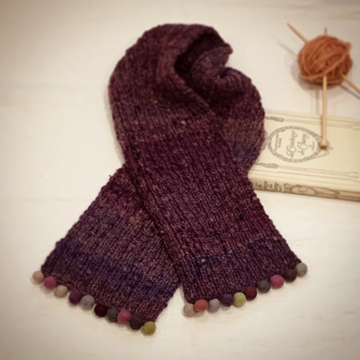 handmade 紡ぎ毛糸 ＊ ストール