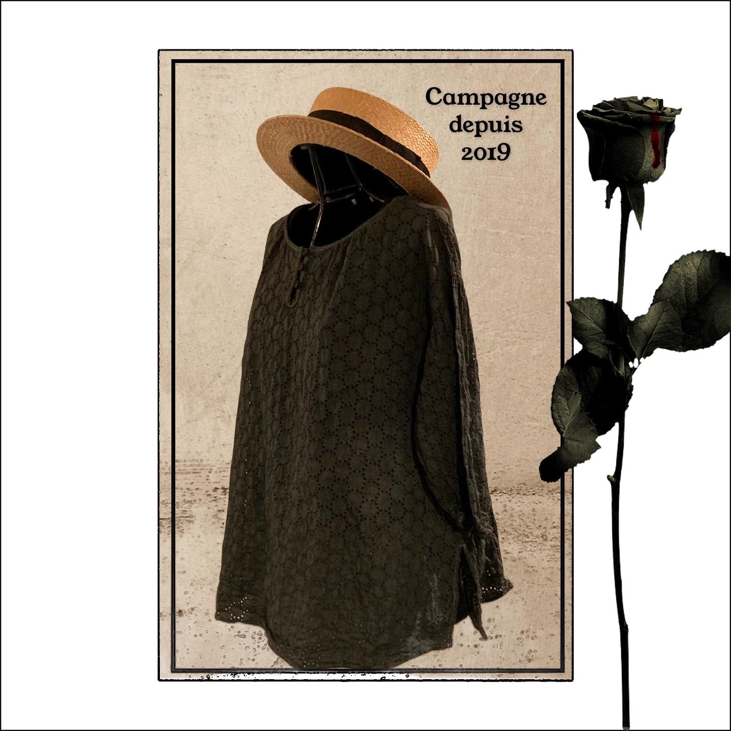 Campagne オリジナルブラウスを後染めしました。