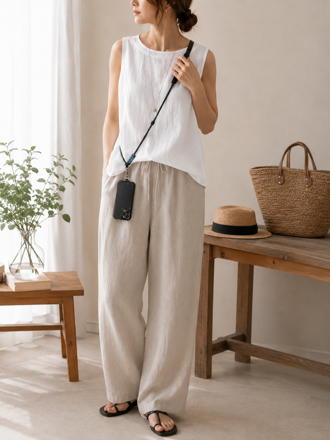 夏のお出かけに選びたい、本革スマホショルダーストラップ