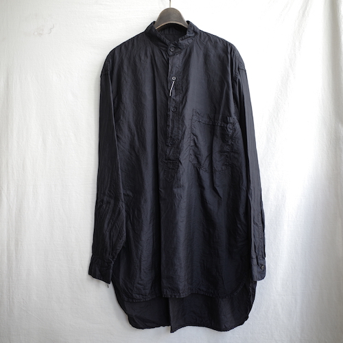 COMOLI / シルクプルオーバーバンドカラーシャツ