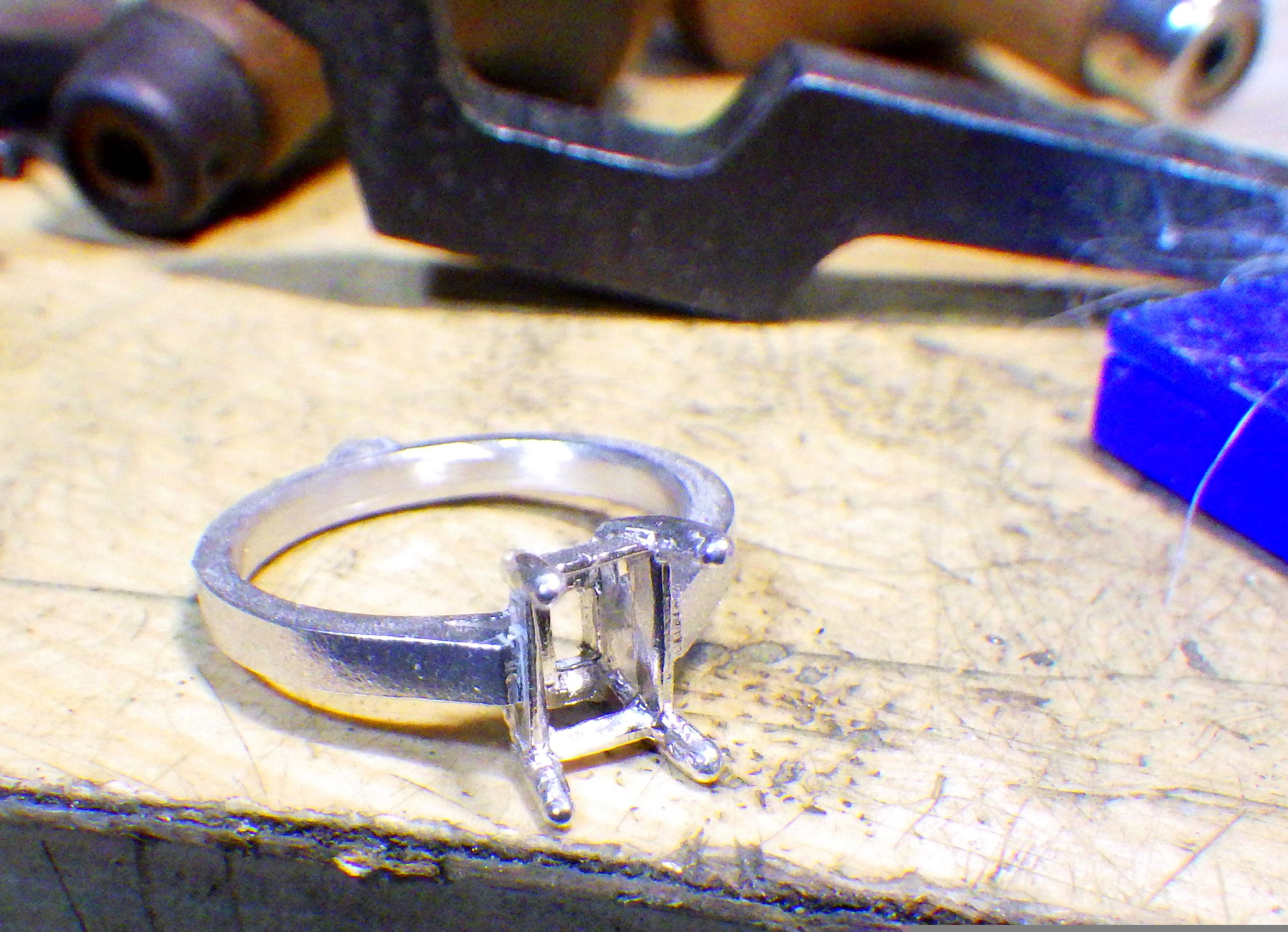 アクアマリンリングの製作過程