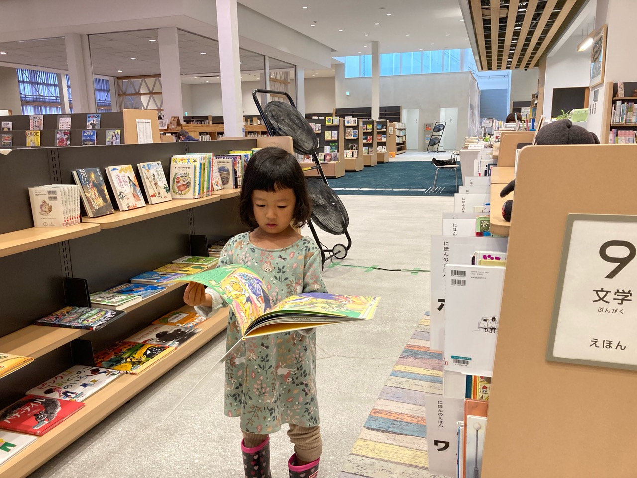 雨なので図書館に