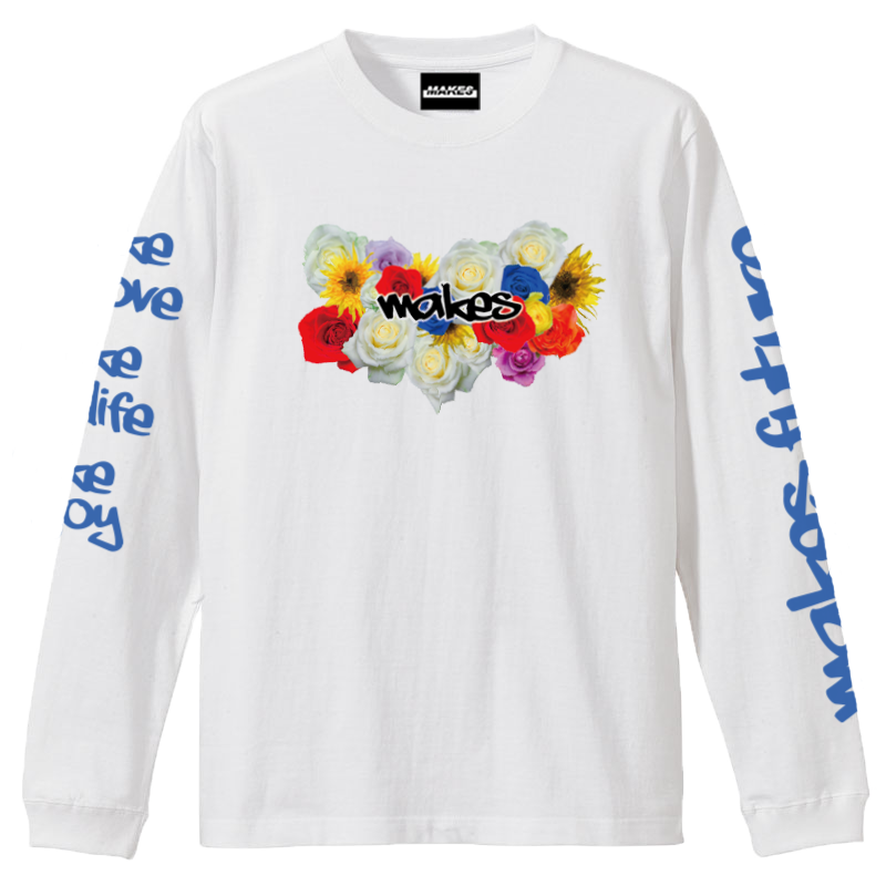 MAKES長袖Tシャツ（FLOWER）5.6オンス　ホワイト
