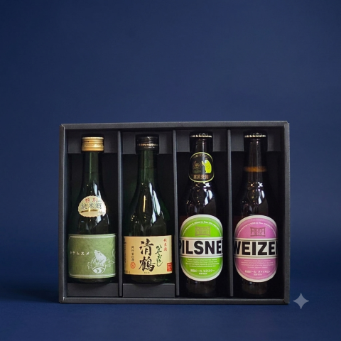 【夏ギフト/夏のご挨拶・手土産におすすめお酒ギフト】関西の日本酒2種、大阪のクラフトビール2種セット