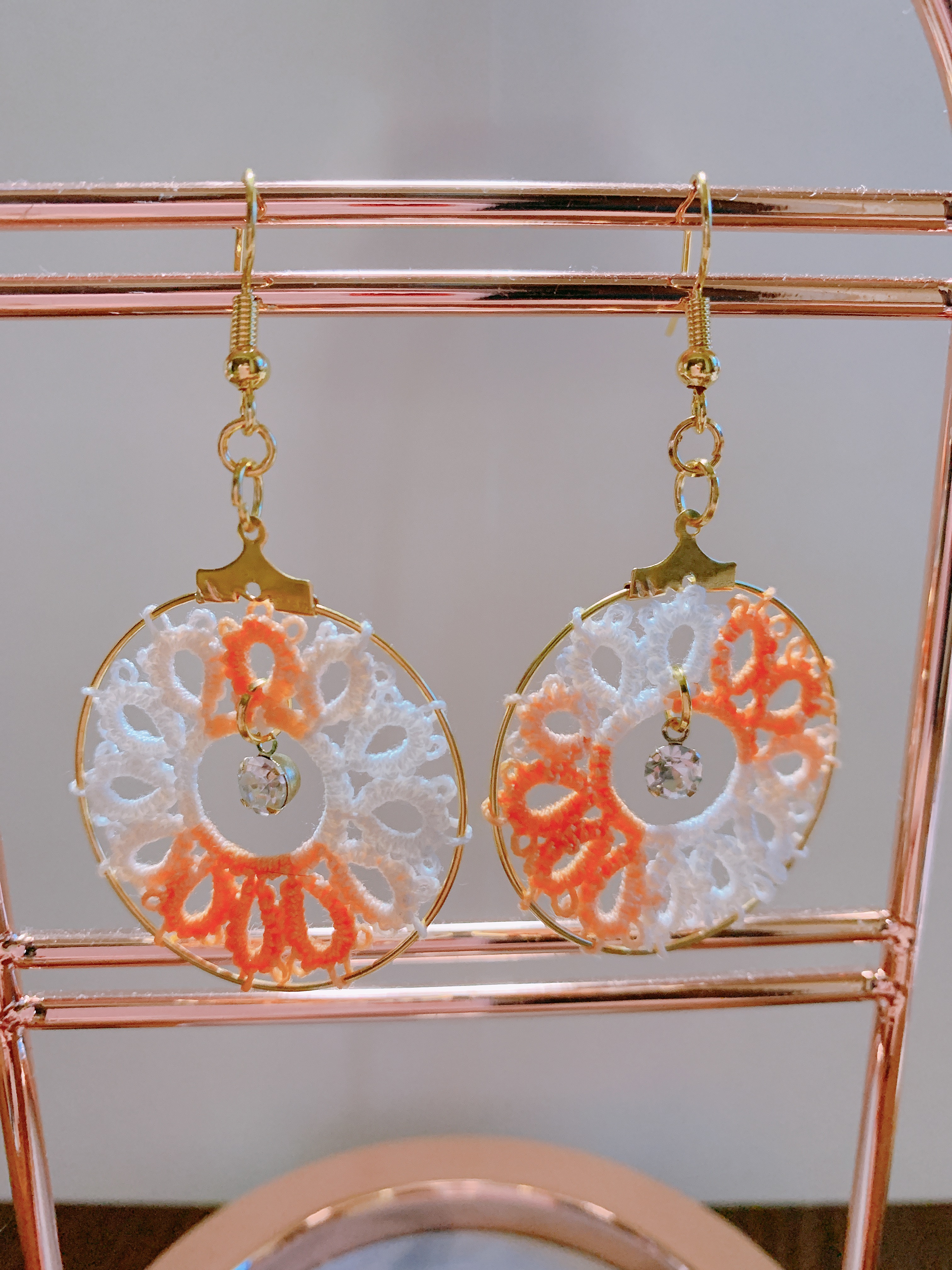 《タティングレース》日輪草 フープピアス フープイヤリング