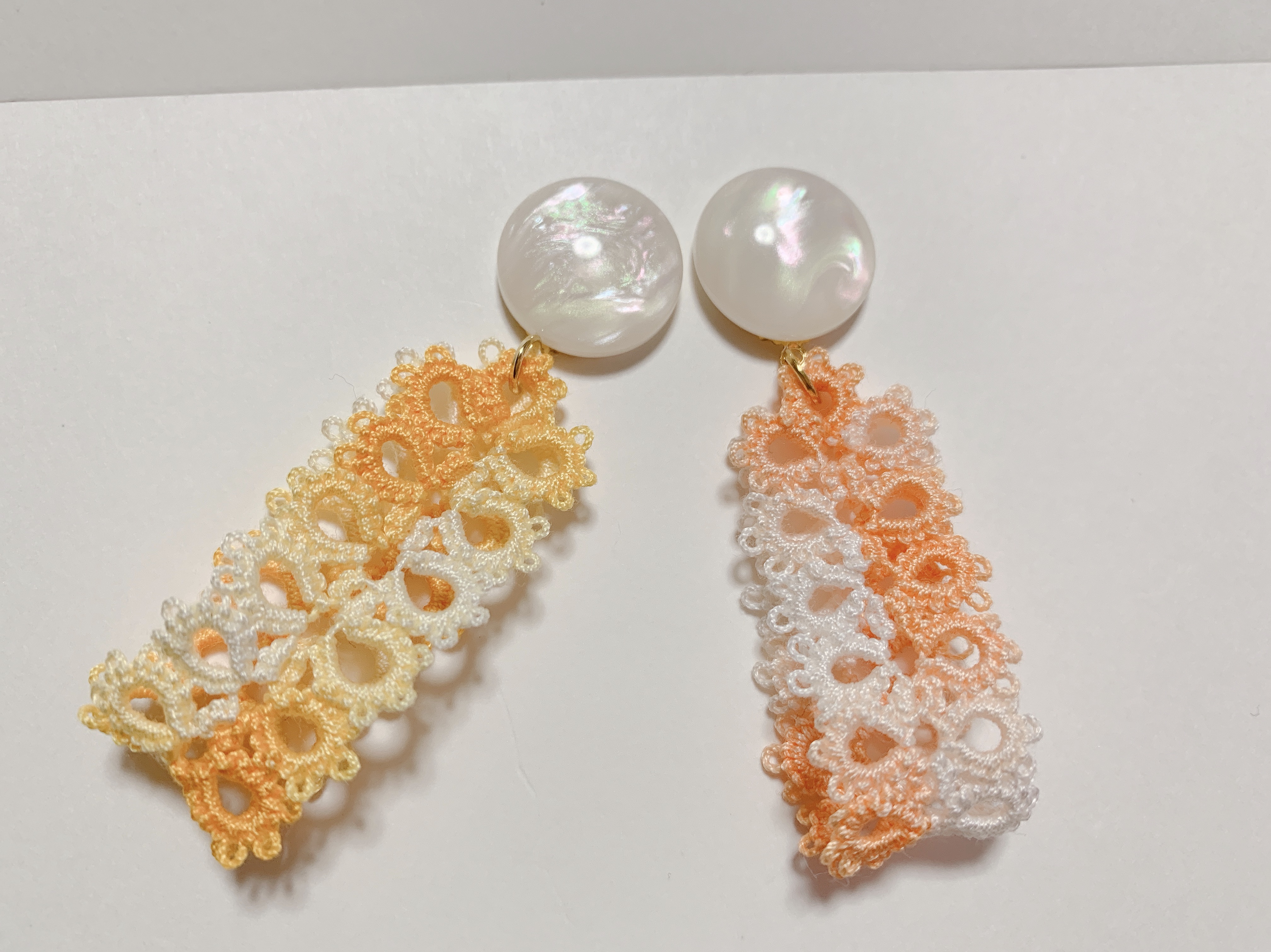 爽やか!!《タティングレース》柑橘 イヤークリップ ピアス