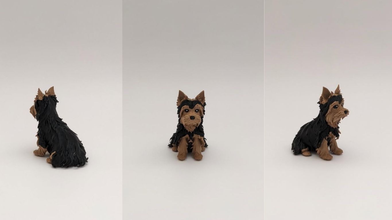 【制作事例】ヨークシャーテリアのオーダーメイドペットフィギュア｜3Dプリント制作