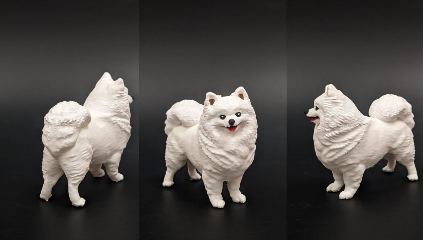 【制作事例】ポメラニアンのオーダーメイドペットフィギュア｜3Dプリント制作
