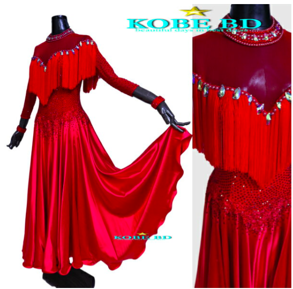 パソドブレに！　真紅スカートのラテン、パソドブレ専用ドレス。
