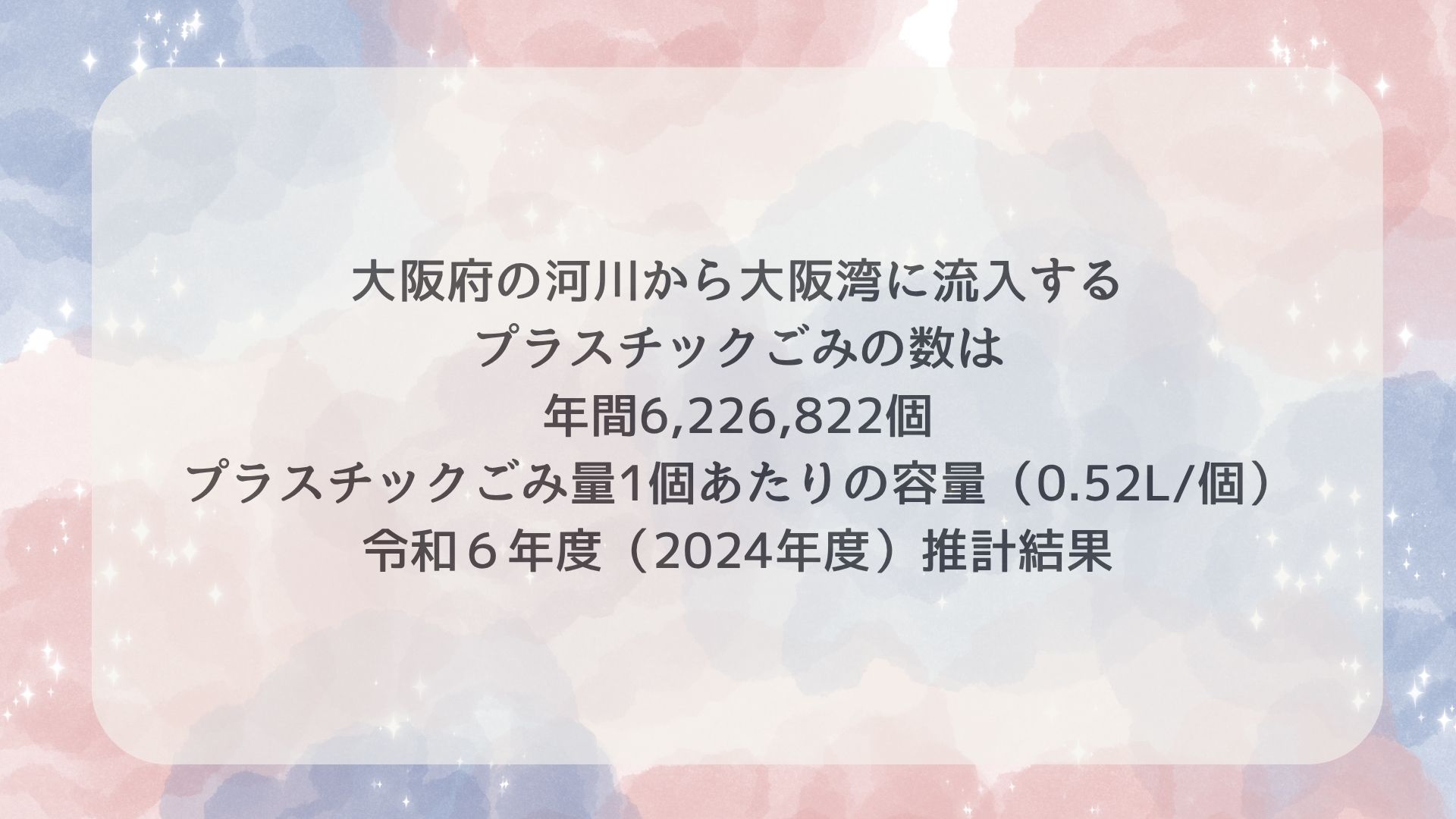 ★Q＆A　大阪府の河川から大阪湾に流入するごみの数は？⑦★
