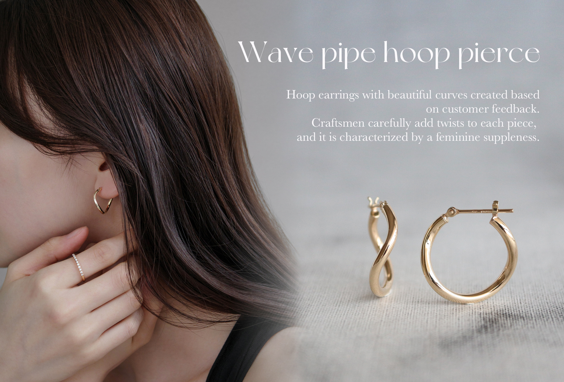 【新作】Wave pipe hoop pierce発売