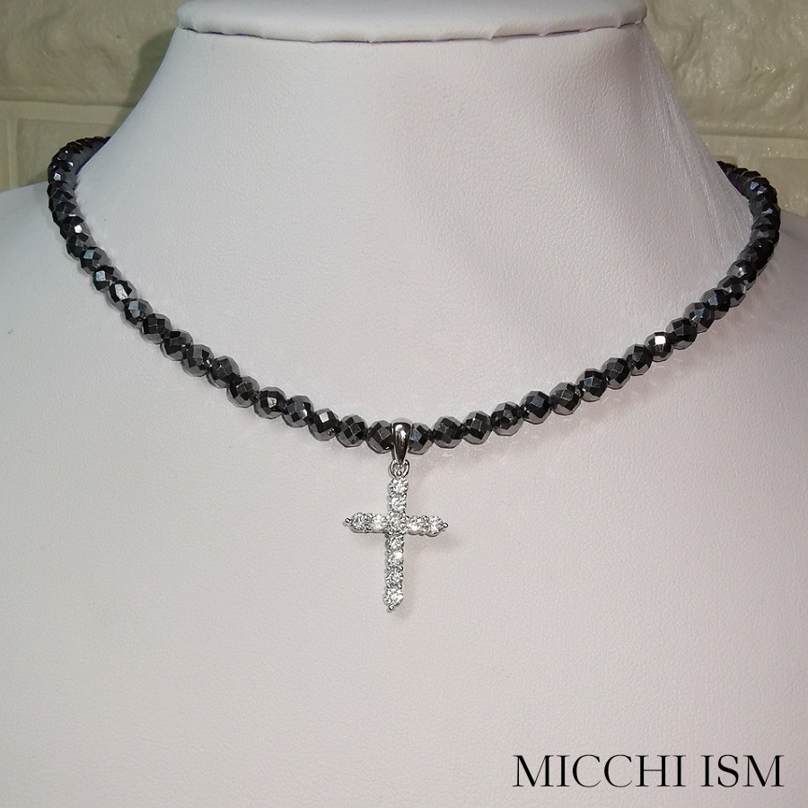 teraherz zirconia cross kirakira necklace 