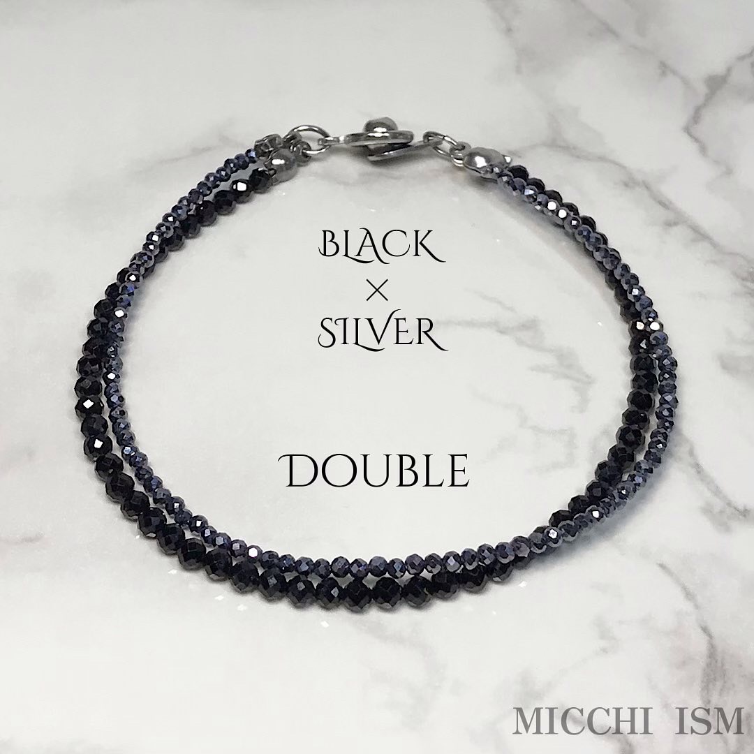 大人気セレブスタイル二連アクセサリー Black&Silver