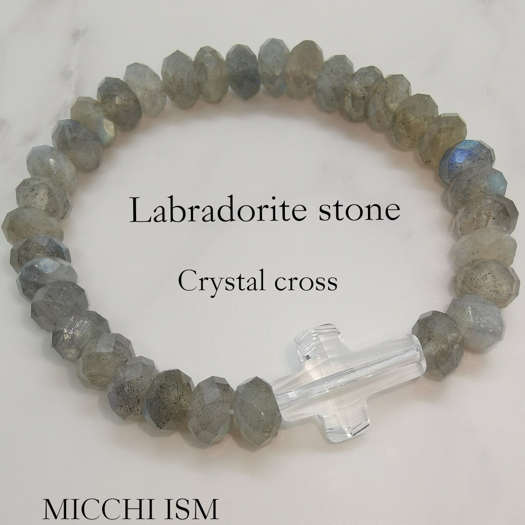 Crystalcross Labradorite 天然石ブレスレット   full diamond 