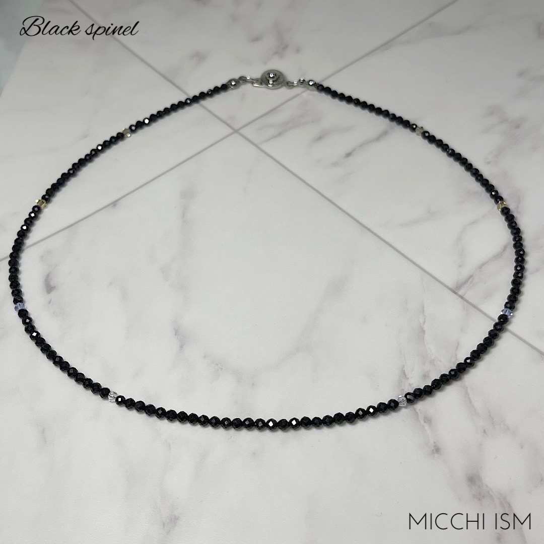 BLACK JEWELRY ブラックスピネル天然石 5 colorsネックレス