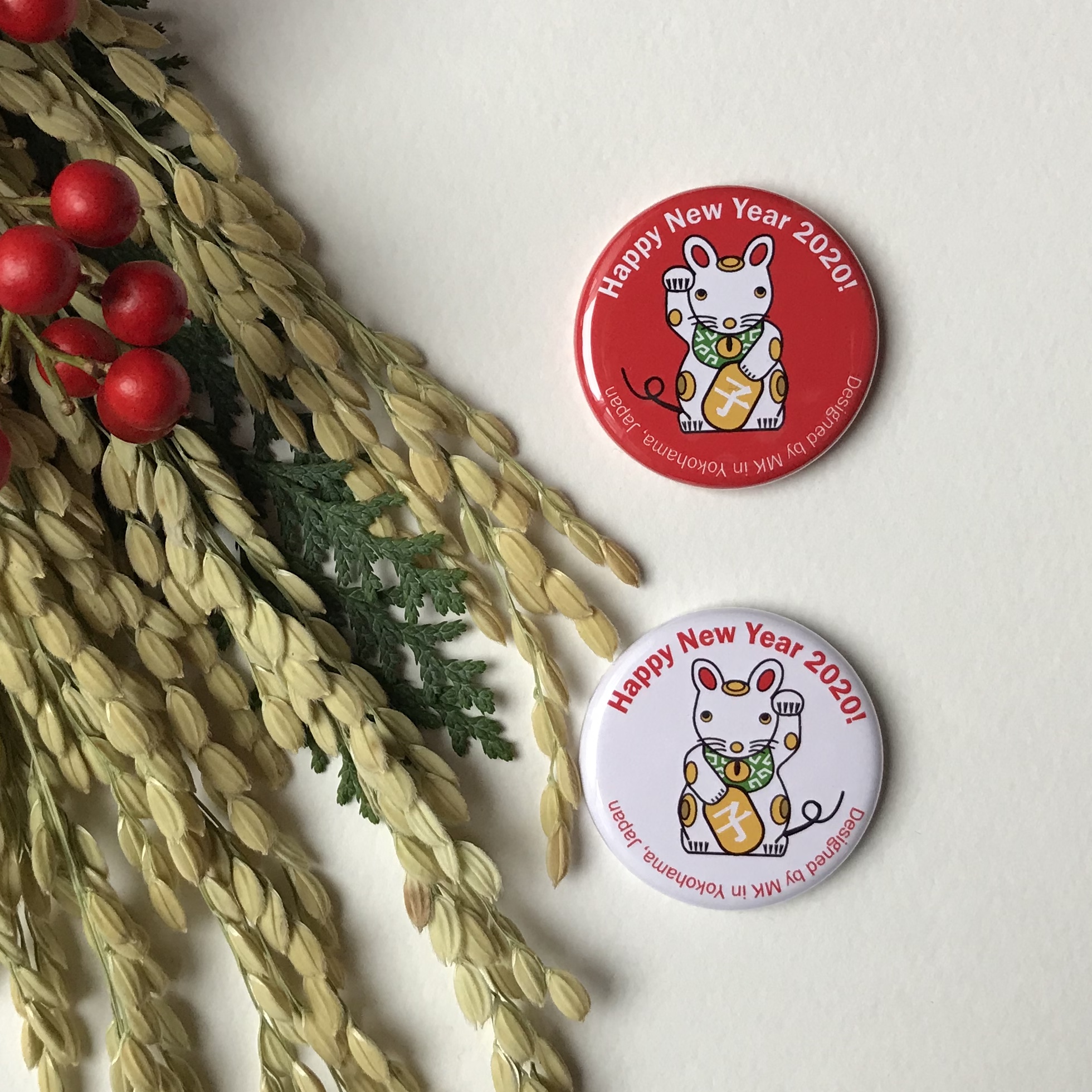 謹賀新年　子年　招きねずみ