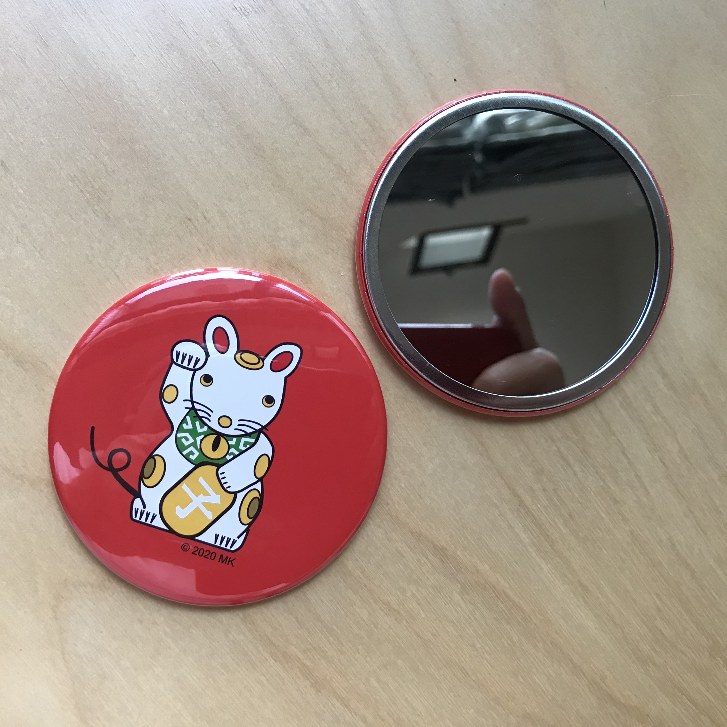 招きねずみの手鏡 コンパクトミラー