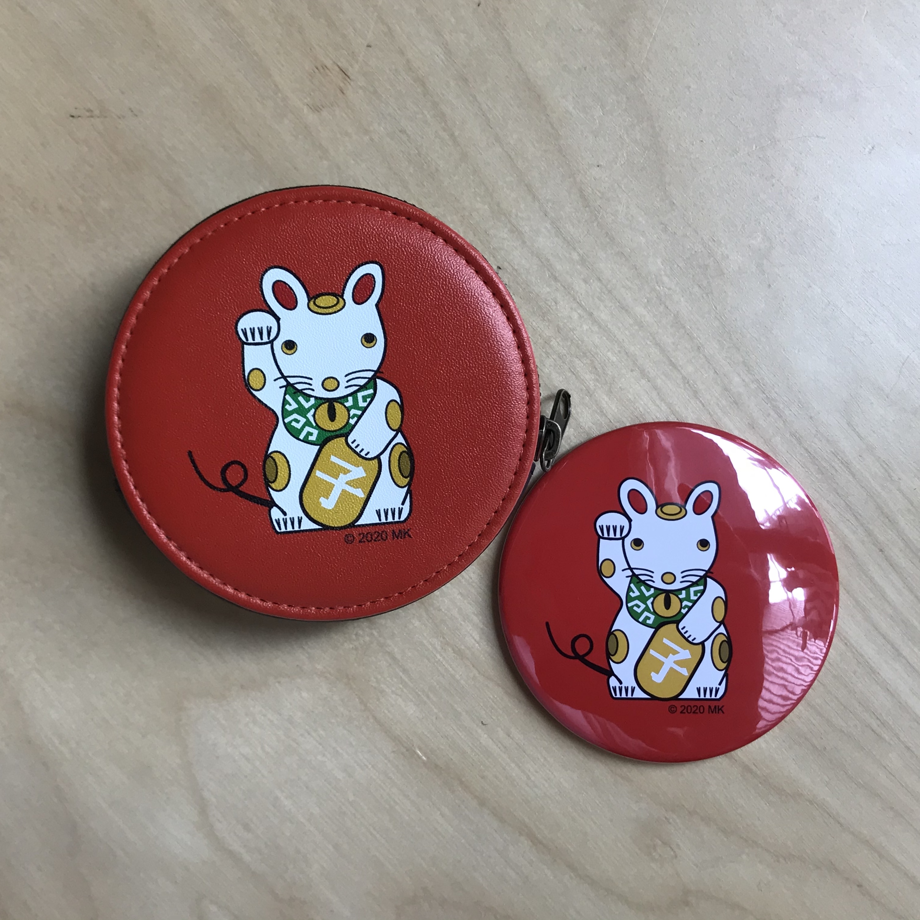 🐭「招きねずみ」コインケース に手鏡プレゼント！