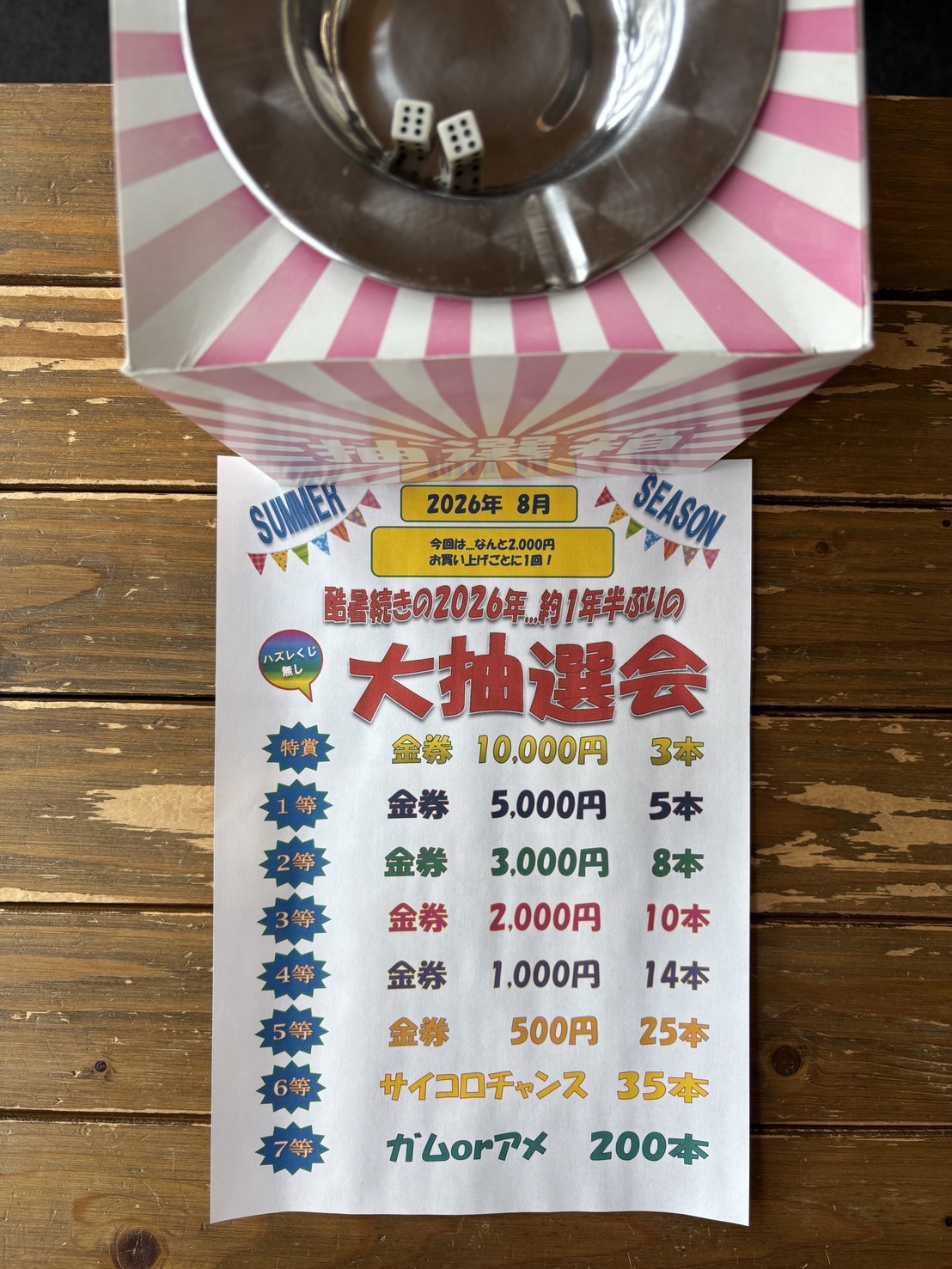2026.7/29 ⛅️ 🌻サマーイベント…夏の大抽選会🎲🤠✌️