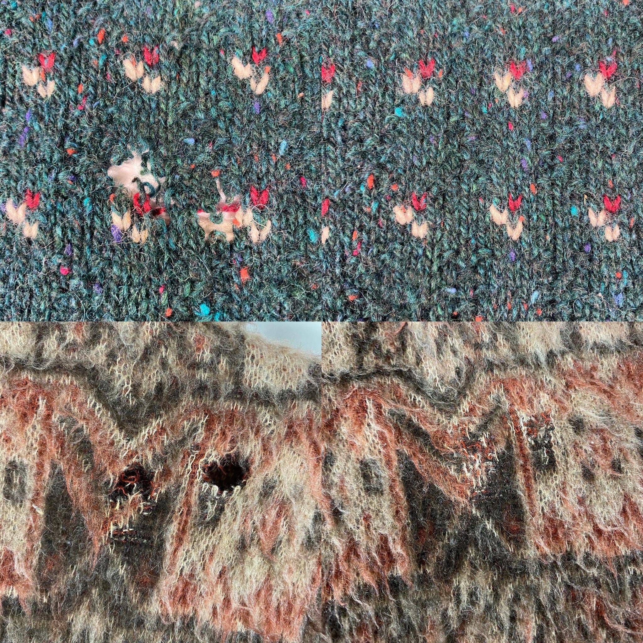 ニットの穴開きお直し🧶