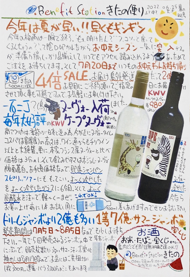 今月の「きたの便り」…通称 “きたののおっちゃんチラシ!”
