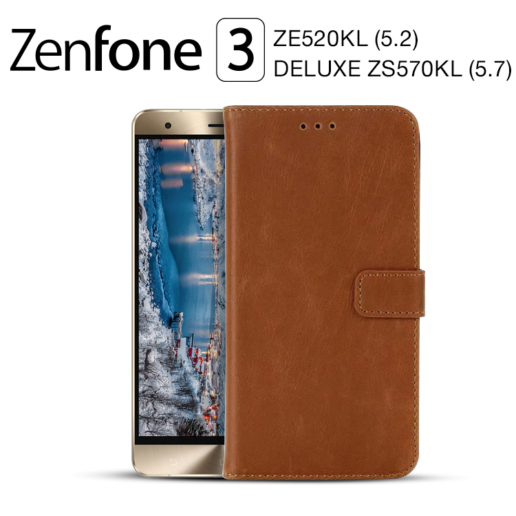 Zenfone3 Zenfone3Deluxeアンティークレザー手帳型ケース
