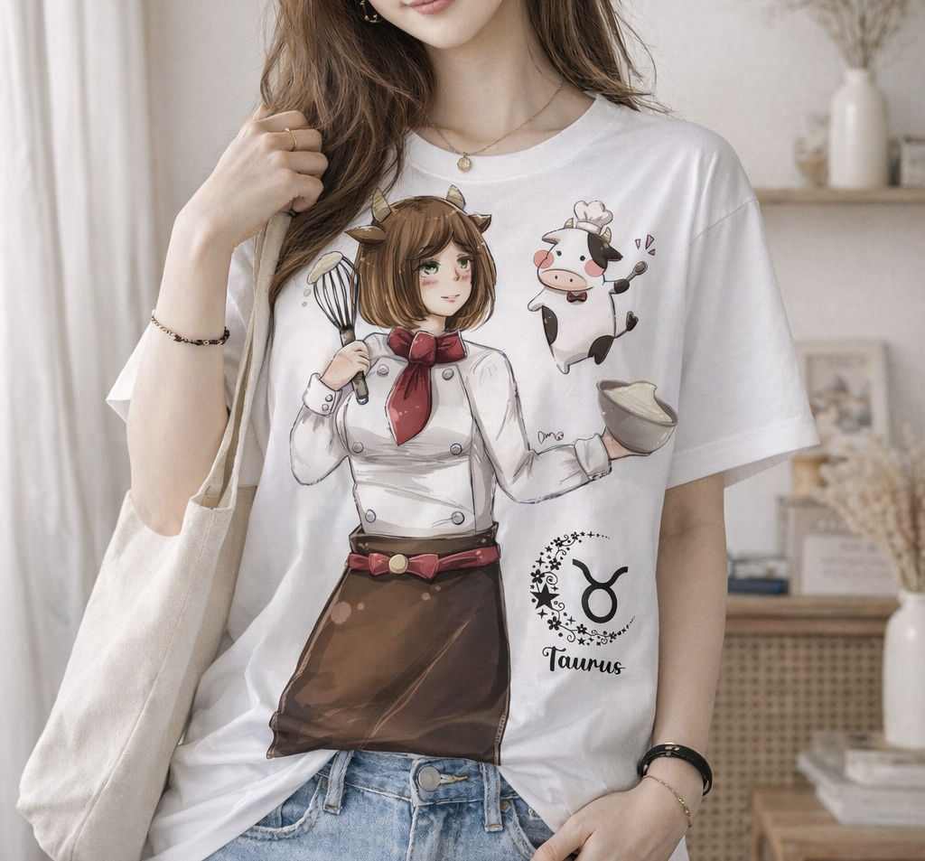 【新作Tシャツ】やさしさと甘さををまとう牡牛座Tシャツ🐮