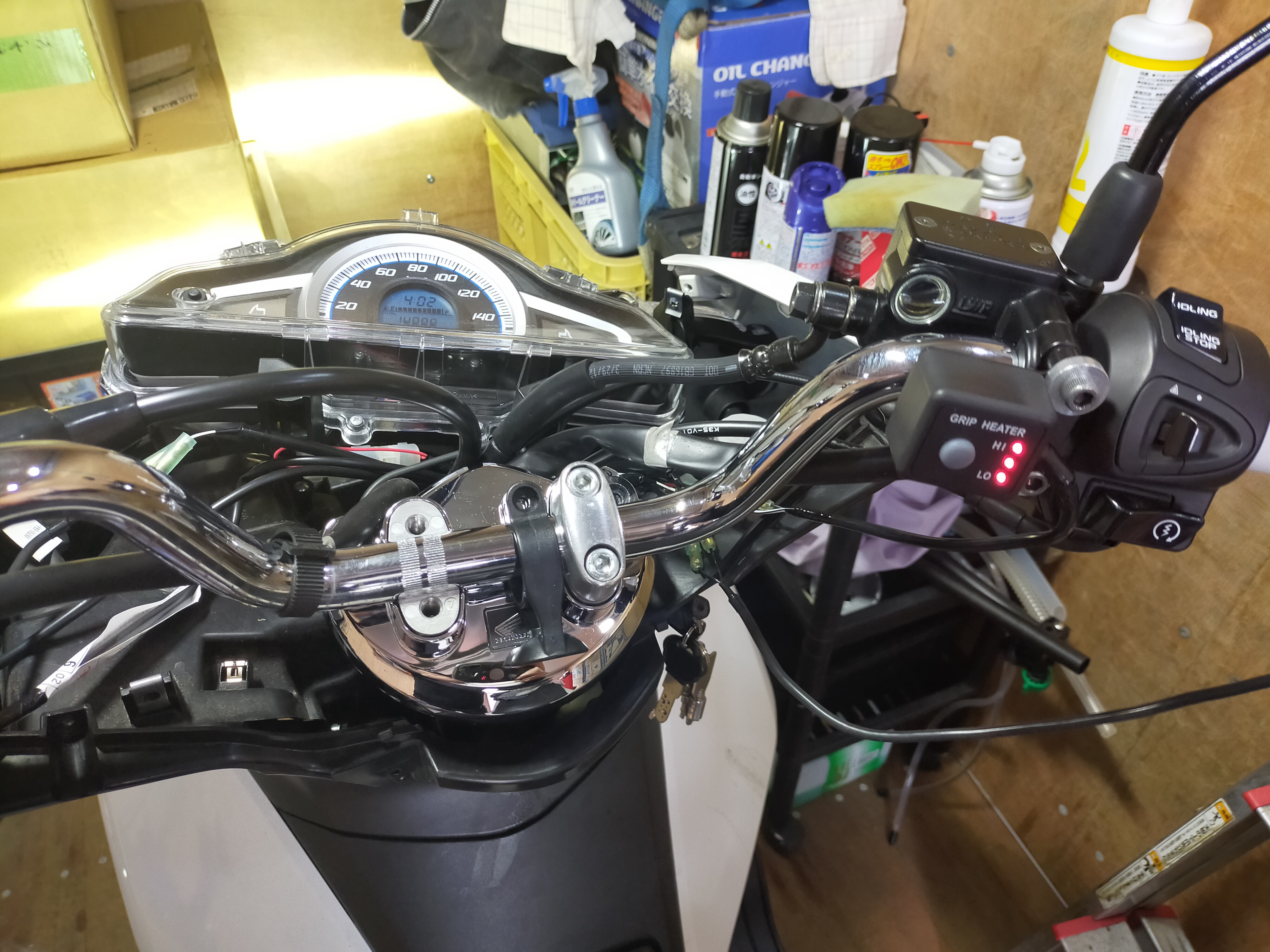 PCXグリップヒーター取付