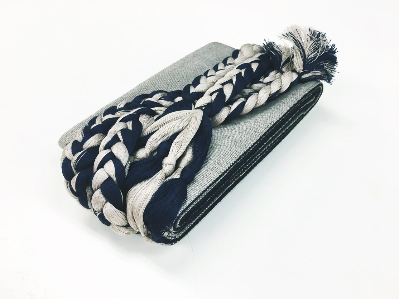 String tightening obi (blue x gray) (cornered obi